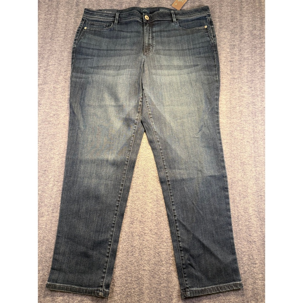 J. Jill Authentic Fit Slim Ankle Jeans Neptune Wash Blue Denim Size 18 NWT